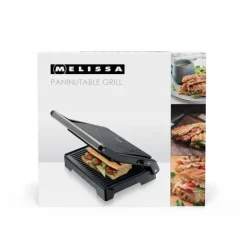 MELISSA Panini-grill och kontaktgrill med non-stickbeläggning och överhettningsskydd 1000W Svart