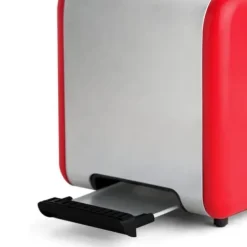 Mellerware knaprig brödrost - Röd - 2 fack 14x4 cm - Uppvärmnings- och upptiningsfunktion