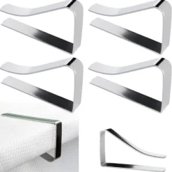 Dukclips & -Vikter-Metallklämmor för bordsdukar, 4 st.