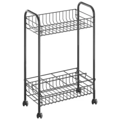 Vinflaskhållare-Metaltex Belino Lava Trolly + Flaskhållare 23x41x63 Svart
