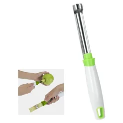 Pressar-Metaltex Mrs Apple Äppelborr Vit/Grön/Rostfritt Stål