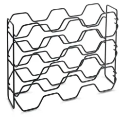 Vinflaskhållare-Metaltex vinställ Hexagon för 15 flaskor 43x12x34 svart