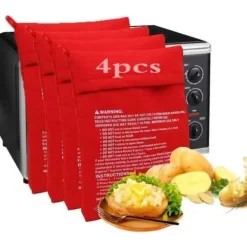 Påsar För Ångkokning-Mikrovågsugnspåse för potatis - FOLAYA - 4 st - Tidsbesparing och effektivitet