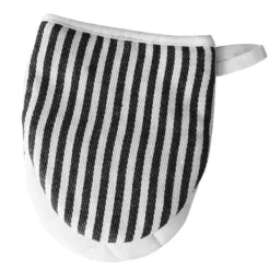 Grytlappar & Grillvantar-Mikrovågsugnsvantar Värmebeständiga randiga mönster Tjocka bomullsugnsvantar med snöre Svarta