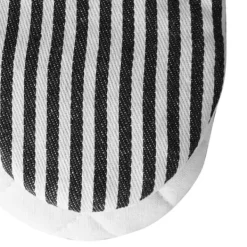 Grytlappar & Grillvantar-Mikrovågsugnsvantar Värmebeständiga randiga mönster Tjocka bomullsugnsvantar med snöre Svarta