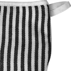 Grytlappar & Grillvantar-Mikrovågsugnsvantar Värmebeständiga randiga mönster Tjocka bomullsugnsvantar med snöre Svarta