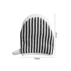 Grytlappar & Grillvantar-Mikrovågsugnsvantar Värmebeständiga randiga mönster Tjocka bomullsugnsvantar med snöre Svarta