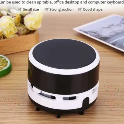 Handdammsugare-Mini bärbar stationär dammsugare kontorsbord dator tangentbord sopmaskin (svart
