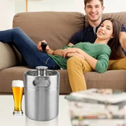 Mini öltunna i rostfritt stål med spirallock Praktiska hem- och hotelltillbehör (2L)