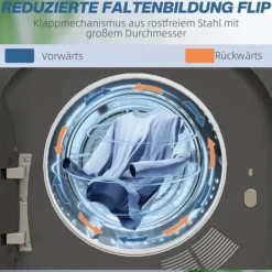 Mini torktumlare 2.5 kg med 6 program, LED-pekskärm, 800W, fristående eller väggmonterad, överhettningsskydd, grå