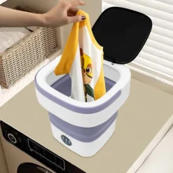 Mini tvättmaskin, 12L kapacitet, 36W effekt, 3 rengöringslägen, ljudnivå 30-40dB, hopfällbar design