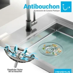 Diskhokorgar-Minismus Korg för Köksvask 82 mm - Universell Sil i Rostfritt Stål, Pop-Up Kork