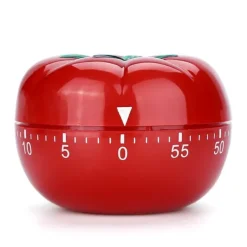 Äggklockor-60-minuters tomatformad mekanisk nedräkningstimer för matlagning och bakning i kök (6,3 x 4,5 cm)