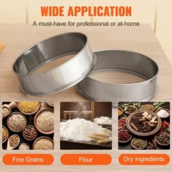 Mjölsikt 40 Mesh i rostfritt stål, finmaskig bakning, perfekt för tårtor