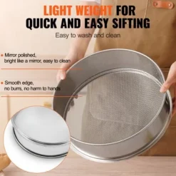 Silar-Mjölsikt, 32x30,5x10 cm, rostfritt stål, finmaskig