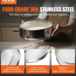 Silar-Mjölsikt, 32x30,5x10 cm, rostfritt stål, finmaskig