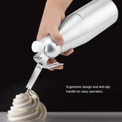 Spritspåsar-1000ml bärbar aluminium vispad grädde dispenser skummare dessertverktyg