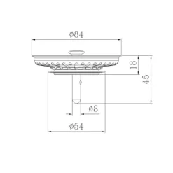 Silar-84mm Rostfritt Stål Diskbänkssil - Perfekt Diskbänkstillbehör, Kompatibelt med Standard Diskbänkar