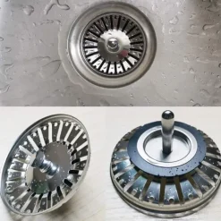 Silar-84mm Rostfritt Stål Diskbänkssil - Perfekt Diskbänkstillbehör, Kompatibelt med Standard Diskbänkar