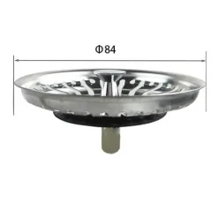 Silar-84mm Rostfritt Stål Diskbänkssil - Perfekt Diskbänkstillbehör, Kompatibelt med Standard Diskbänkar