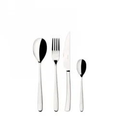 Matbestick-Ménagère - PRELUDIO - 24 Delar - Rostfritt stål 18/10 - Modern design - Diskmaskinssäker