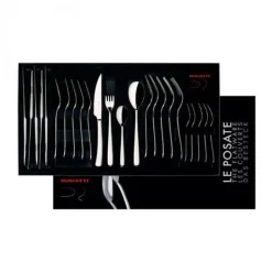 Matbestick-Ménagère - PRELUDIO - 24 Delar - Rostfritt stål 18/10 - Modern design - Diskmaskinssäker