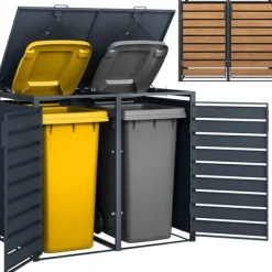 Viking Choice Modern 240L Dubbel Soptunnelskydd med Väderskyddad Design för Trädgårdsförvaring