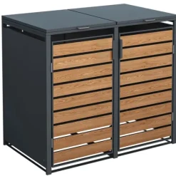 Viking Choice Modern 240L Dubbel Soptunnelskydd med Väderskyddad Design för Trädgårdsförvaring