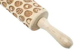 Kavlar-MoodForWood Träkavel, Graverad, 43 cm med Handtag, Perfekt för Bakning - Påskäggsmönster