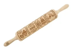 Kavlar-MoodForWood Träkavel, Graverad, 43 cm med Handtag, Perfekt för Bakning - Lovers Pattern