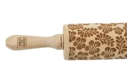 MoodForWood Träkavel, Graverad, 43 cm med Handtag, Perfekt för Bakning - Paradise Pattern