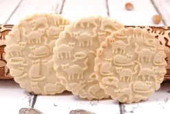 MoodForWood Träkavel, Graverad, 43 cm med Handtag, Perfekt för Bakning - Roliga Katter Mönster