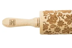 Kavlar-MoodForWood Träkavel, Graverad, 43 cm med Handtag, Perfekt för Bakning - Ungerskt Folkmönster