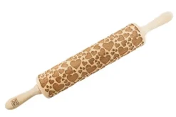 Kavlar-MoodForWood Träkavel, Graverad, 43 cm med Handtag, Perfekt för Bakning - Hjärtmönster