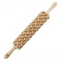 MoodForWood Träkavel, Graverad, 43 cm med Handtag, Perfekt för Bakning - Komönster