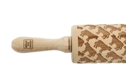 MoodForWood Träkavel, Graverad, 43 cm med Handtag, Perfekt för Bakning - Komönster