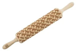 MoodForWood Träkavel, Graverad, 43 cm med Handtag, Perfekt för Bakning - Komönster