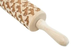 MoodForWood Träkavel, Graverad, 43 cm med Handtag, Perfekt för Bakning - Komönster