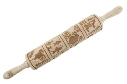 Kavlar-MoodForWood Träkavel, Graverad, 43 cm med Handtag, Perfekt för Bakning - Djurmönster