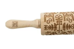 Kavlar-MoodForWood Träkavel, Graverad, 43 cm med Handtag, Perfekt för Bakning - Dala Mönster