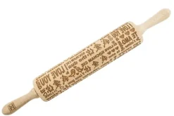 Kavlar-MoodForWood Träkavel, Graverad, 43 cm med Handtag, Perfekt för Bakning - Kocham-mönster