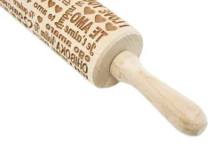 Kavlar-MoodForWood Träkavel, Graverad, 43 cm med Handtag, Perfekt för Bakning - Kocham-mönster