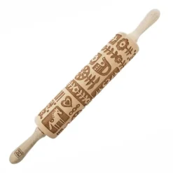 Kavlar-MoodForWood Träkavel, Graverad, 43 cm med Handtag, Perfekt för Bakning - Skandinaviskt Mönster