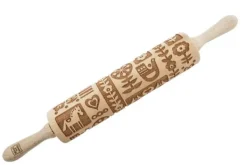 Kavlar-MoodForWood Träkavel, Graverad, 43 cm med Handtag, Perfekt för Bakning - Skandinaviskt Mönster