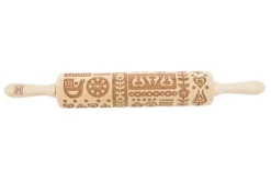 Kavlar-MoodForWood Träkavel, Graverad, 43 cm med Handtag, Perfekt för Bakning - Skandinaviskt Mönster