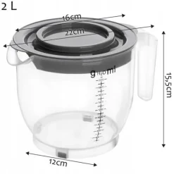 Mått & Måttskedar-Mätkanna - KADAX - 2L - Transparent - Polypropen - Lock med handtag