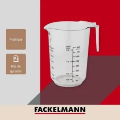 Mått & Måttskedar-Mätkanna 1 liter i plast Fackelmann