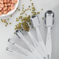Mätkoppar och skedar i rostfritt stål - 13 delar för köksmätning