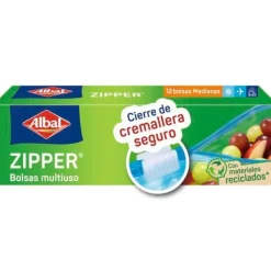 Matförvaringspåsar-Multi-Användningspåsar - Albal - Hermetiskt Zip-stängning - 1L - Platt Botten - Anti-Tår