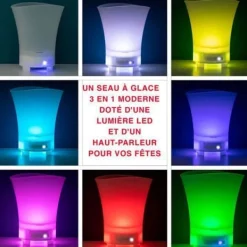 Multifunktionell iskubshink - LED - Bluetooth-högtalare - 7 färger - Laddningsbar - IPX4